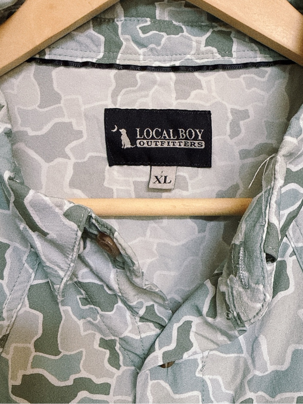 Local Boy Outfitters Camo Fishing Shirt — XL